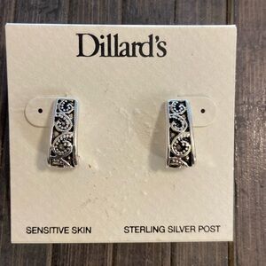 Dilliard’s Pierced Earrings Sensitive Skin Sterling Silver Post NWT